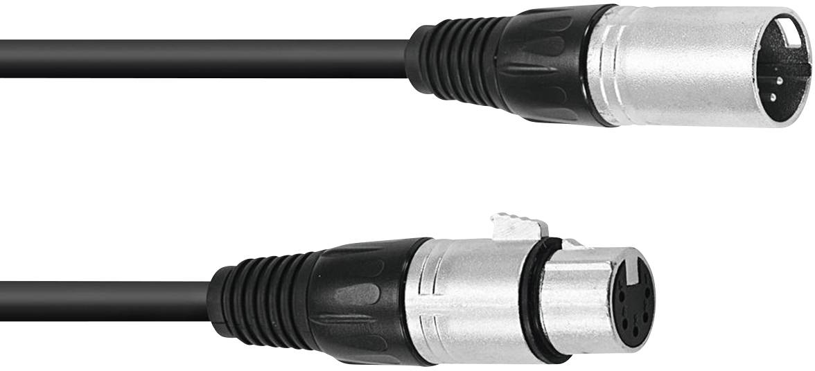XLR Cavo di collegamento Omnitronic 30220768 [1x Spina XLR 5 poli - 1x Presa XLR 5 poli] 3.00 m Nero
