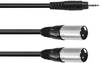 Omnitronic 30225157 XLR káblový adaptér [1x jack zástrčka 3,5 mm - 2x XLR zástrčka 3pólová] 3.00 m čierna