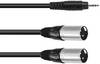 Omnitronic 30225158 XLR káblový adaptér [1x jack zástrčka 3,5 mm - 2x XLR zástrčka 3pólová] 1.50 m čierna