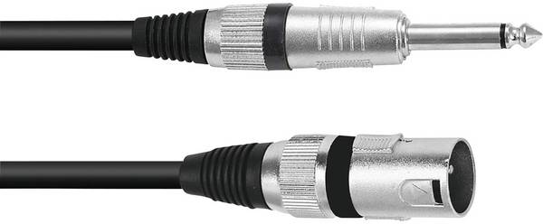 Omnitronic 3022519C XLR káblový adaptér [1x XLR zástrčka 3pólová - 1x jack zástrčka 6,3 mm (mono)] 5.00 m čierna