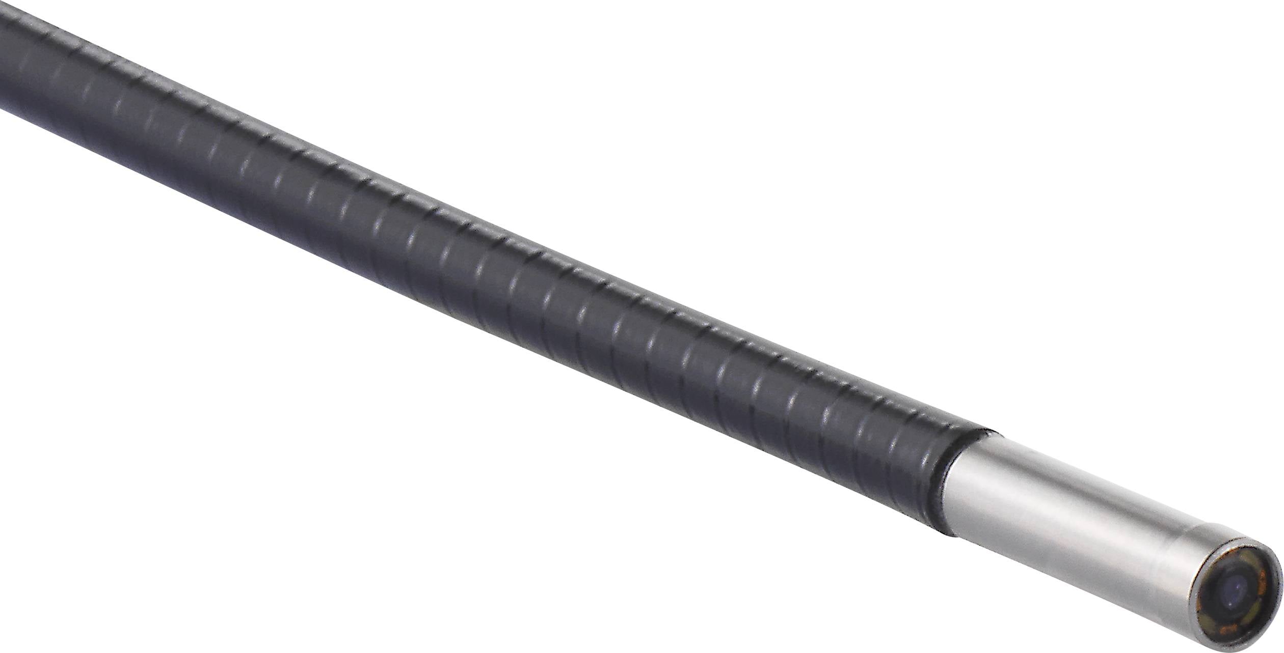 Inšpekčná kamera so schwarzým, flexibilným káblom a strieborným puzdrom kamery na konci, vhodná pre ťažko dostupné priestory.