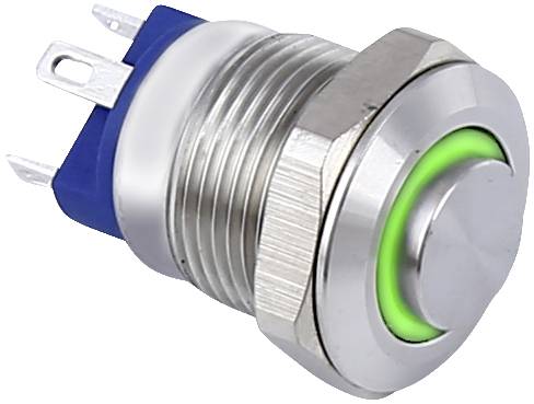 TRU COMPONENTS TC-9219004 Druktoets 48 V/AC 2 A 1x uit/(aan) Moment Groen IP67 1 stuk(s) afbeelding
