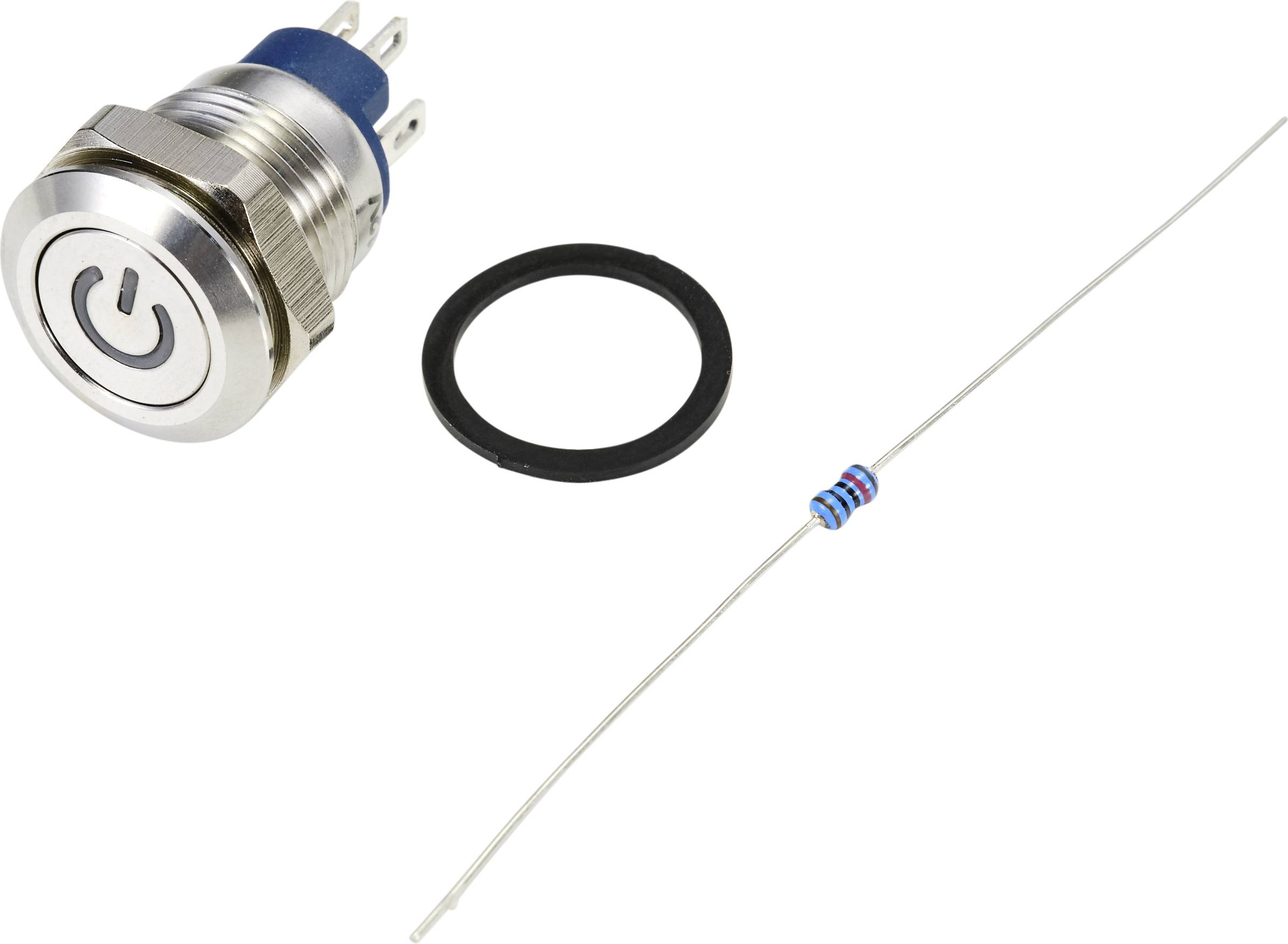 TRU COMPONENTS TC-9219008 Druktoets 48 V/AC 2 A 1x uit/(aan) Moment RGB IP67 1 stuk(s) afbeelding