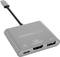 Sivý adaptér s nápisom 'Terratec' ponúka konektory pre HDMI, USB 3.0 a USB-C.