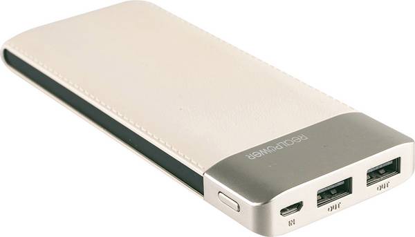 RealPower PB-8000 powerbanka Li-Pol, 8000 mAh, champagne, Indikátor stavu