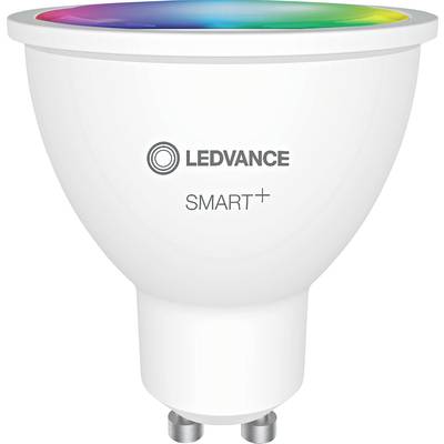 LED lampa značky Ledvance Smart+, hore s viacfarebným svetelným efektom.
