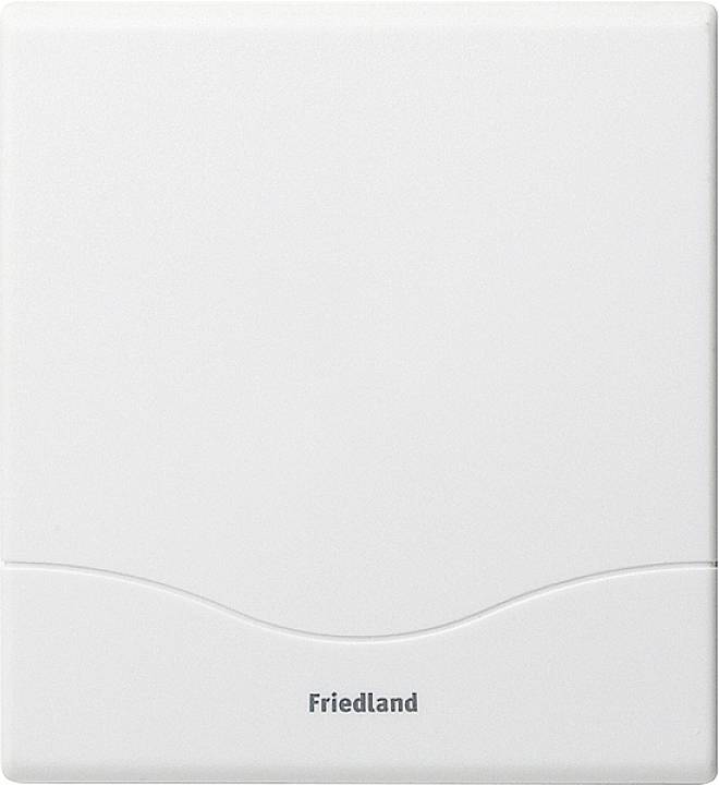 Biela plastová krytka s nápisom 'Friedland' dole.