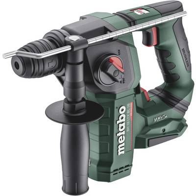 Zeleno-čierny Metabo vŕtacie kladivo s ergonomickou rukoväťou a dodatočnou pridržiavacou rukoväťou pre presné vŕtanie do betónu alebo muriva.