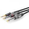 Sommer Cable HBA-3S62-0150 jack audio prepojovací kábel [1x jack zástrčka 3,5 mm - 2x jack zástrčka 6,3 mm (mono)] 1.50 m čierna
