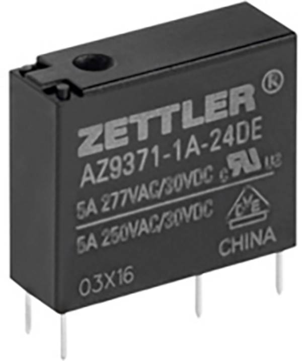 Zettler Electronics, AZ9371-1A-5DE relé do DPS, monostabilný, 1 cievka, 30 V/DC, 277 V/AC, 5 A, 1 ks