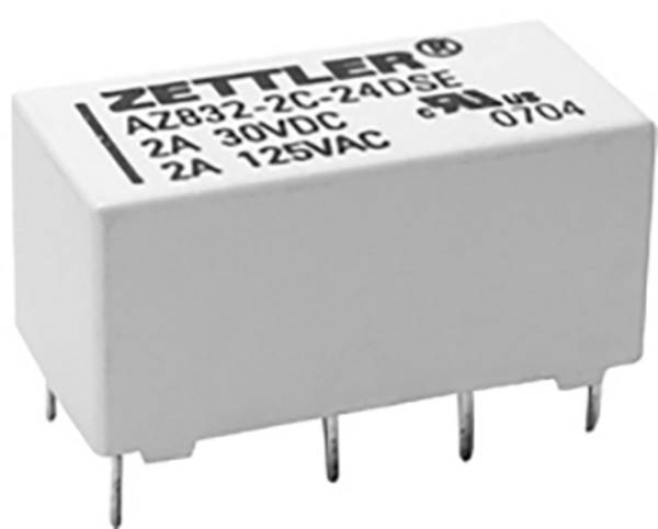 Zettler Electronics, AZ832P2-2C-5DE relé do DPS, bistabilný, 2 cievky, 220 V/DC, 250 V/AC, 3 A, 1 ks