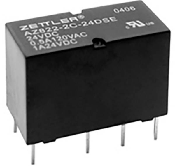 Zettler Electronics, AZ822-2C-24DSE relé do DPS, monostabilný, 1 cievka, 220 V/DC, 250 V/AC, 2 A, 1 ks