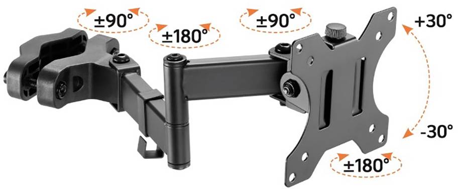 TECHly ICA-LCD-110BK držiak monitoru 43,2 cm (17") - 81,3 cm (32") otočný, sklápajúci, nakláňací-2