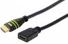 TECHly HDMI prepojovací kábel Zástrčka HDMI-A 1.00 m čierna ICOC-HDMI2-4-EXT010 dvojžilový tienený, pozlátené kontakty HDMI kábel