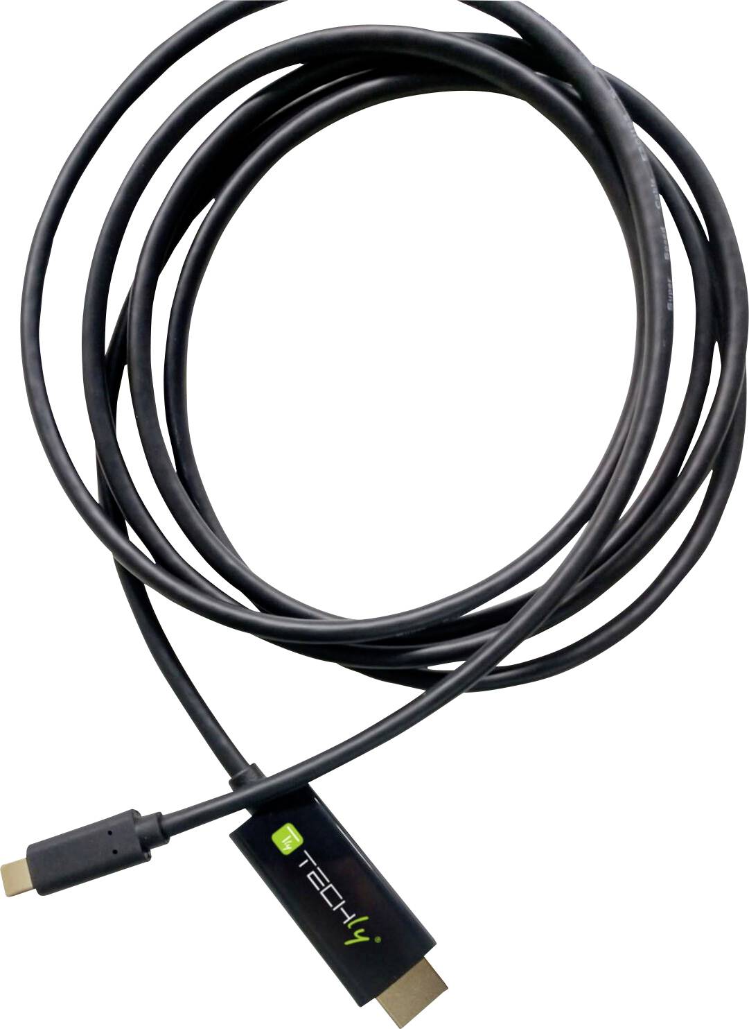 TECHly HDMI / USB-C® prepojovací kábel USB-C ® zástrčka 2.00 m čierna IADAP-USBC-HDMI2TY HDMI kábel-2