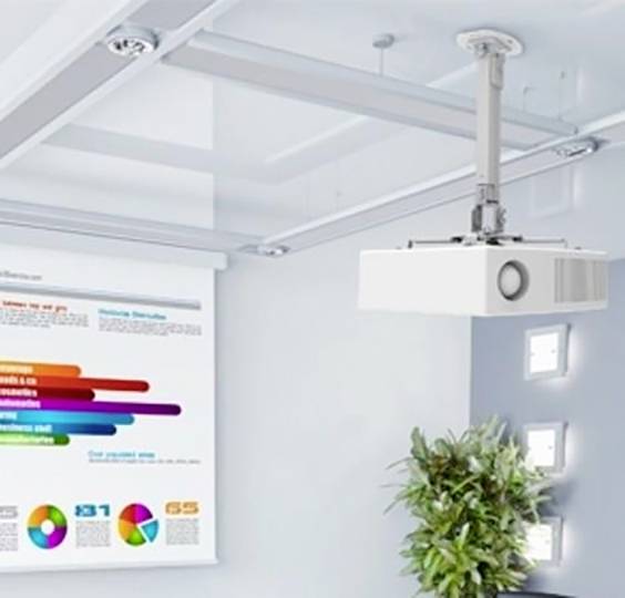 TECHly ICA-PM-18M stropný držiak na projektor sklápajúci, nakláňací, otočný Vzd. krajiny-strop (max.): 900 mm strieborná-1