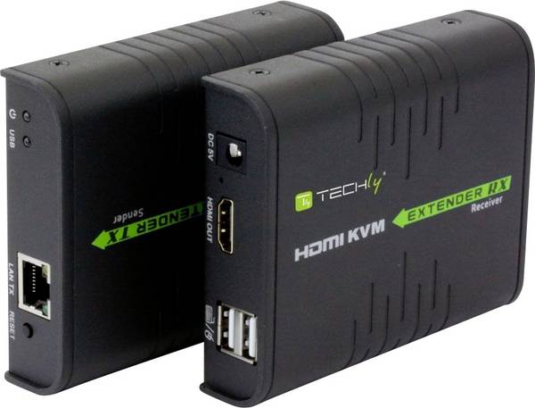 TECHly IDATA-HDMI-KVM2 HDMI ™, RJ45, USB 2.0 extender (predĺženie) cez sieťový kábel RJ45 120 m