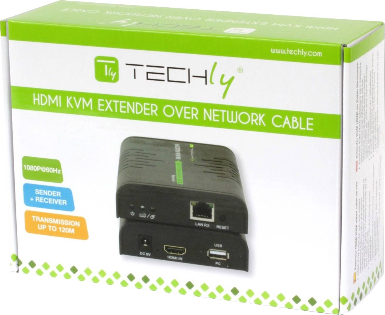 TECHly IDATA-HDMI-KVM2 HDMI ™, RJ45, USB 2.0 extender (predĺženie) cez sieťový kábel RJ45 120 m-6