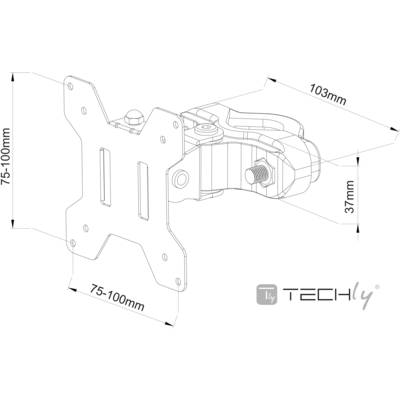 TECHly ICA-LCD-100BK držiak monitoru 33,0 cm (13") - 76,2 cm (30") otočný, sklápajúci, nakláňací-2