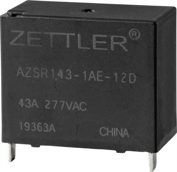 Zettler Electronics, AZSR143-1AE-12D napájacie relé, 277 V/AC, 50 A, 1 ks