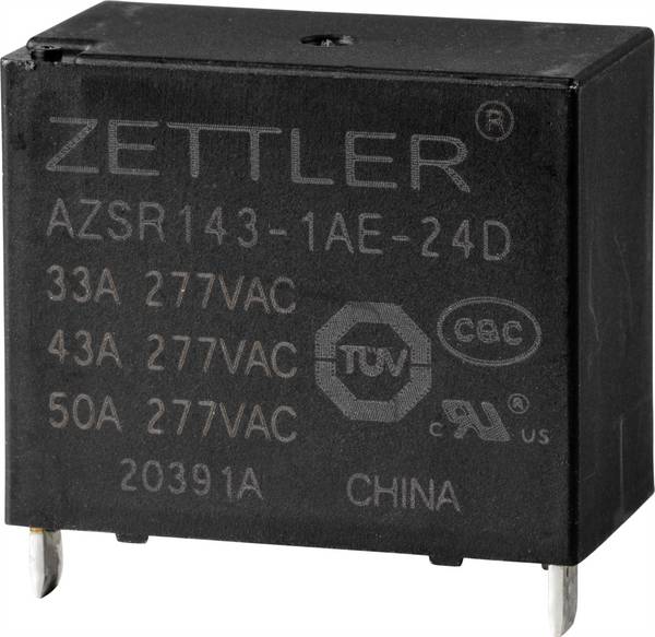 Zettler Electronics, AZSR143-1AE-24D napájacie relé, 277 V/AC, 50 A, 1 ks