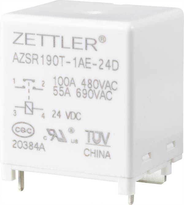 Zettler Electronics, AZSR190T-1AE-24D napájacie relé, 800 V/AC, 100 A, 1 ks