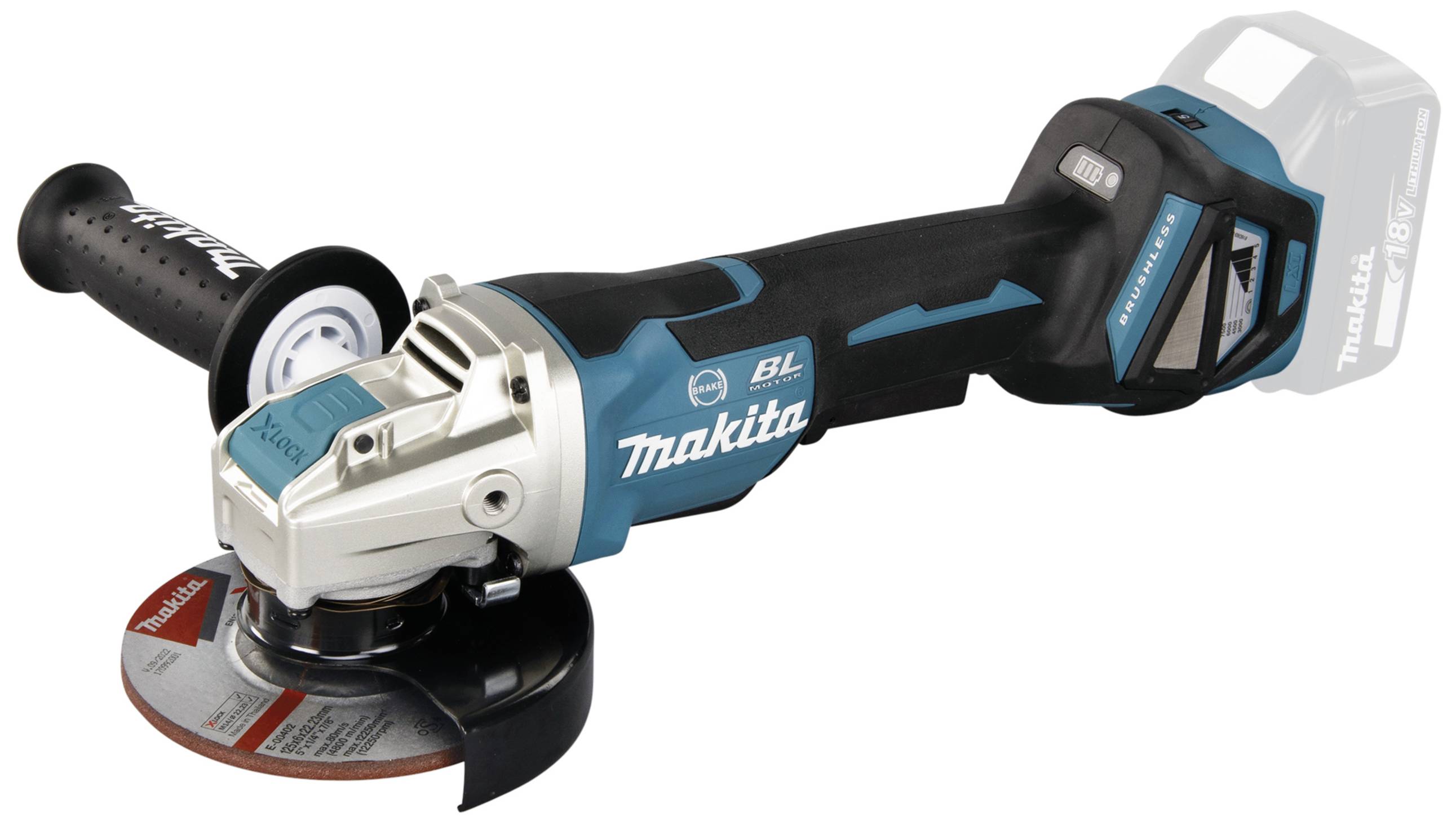 Makita DGA519Z Vinkelslip batteridriven 125 mm exkl. batteri/laddare, Utan laddare 18 V