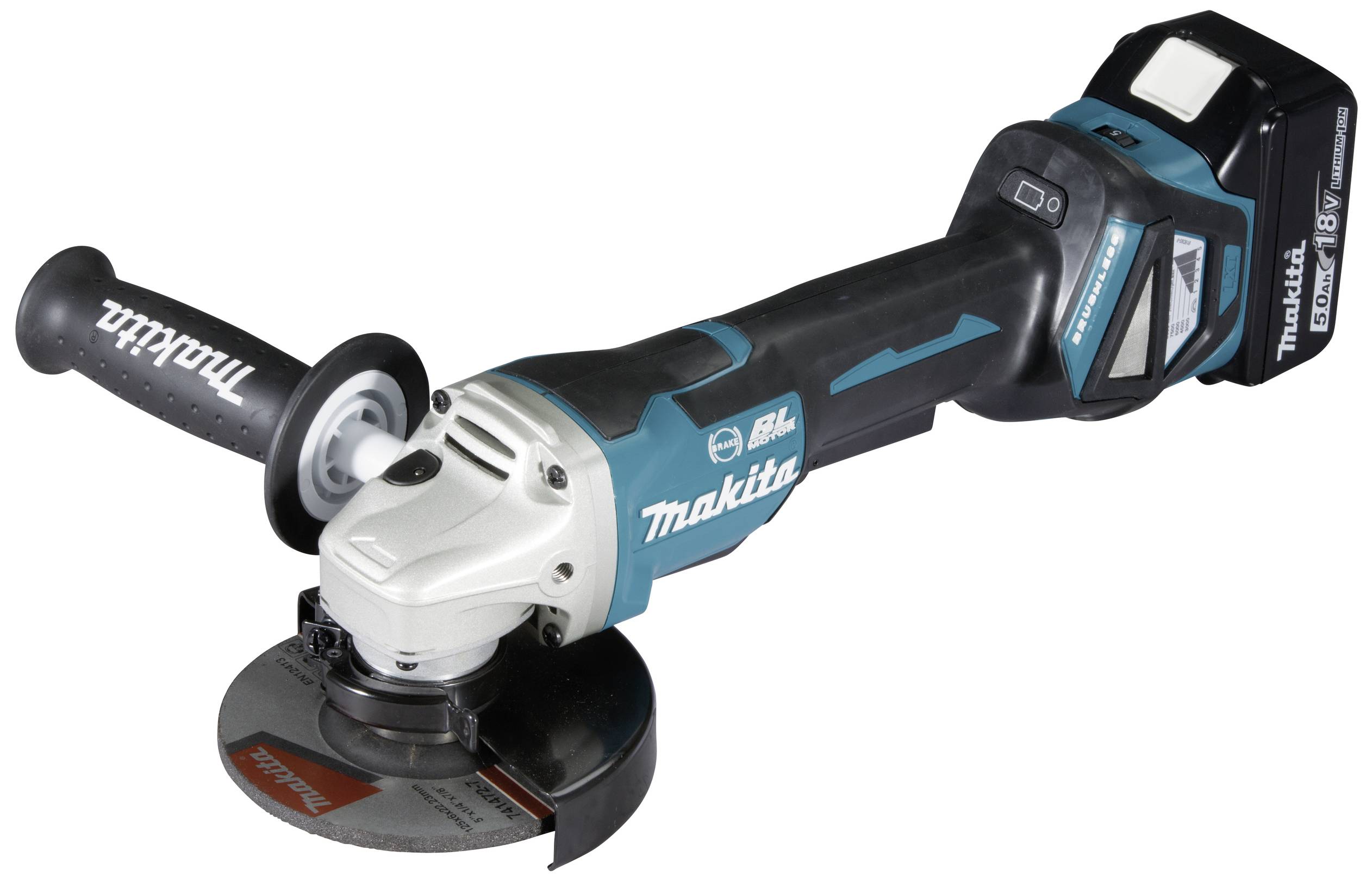 Makita DGA517RTJ DGA517RTJ Vinkelslip batteridriven 125 mm inkl. 2x batterier, inkl. laddare 18 V 5 Ah