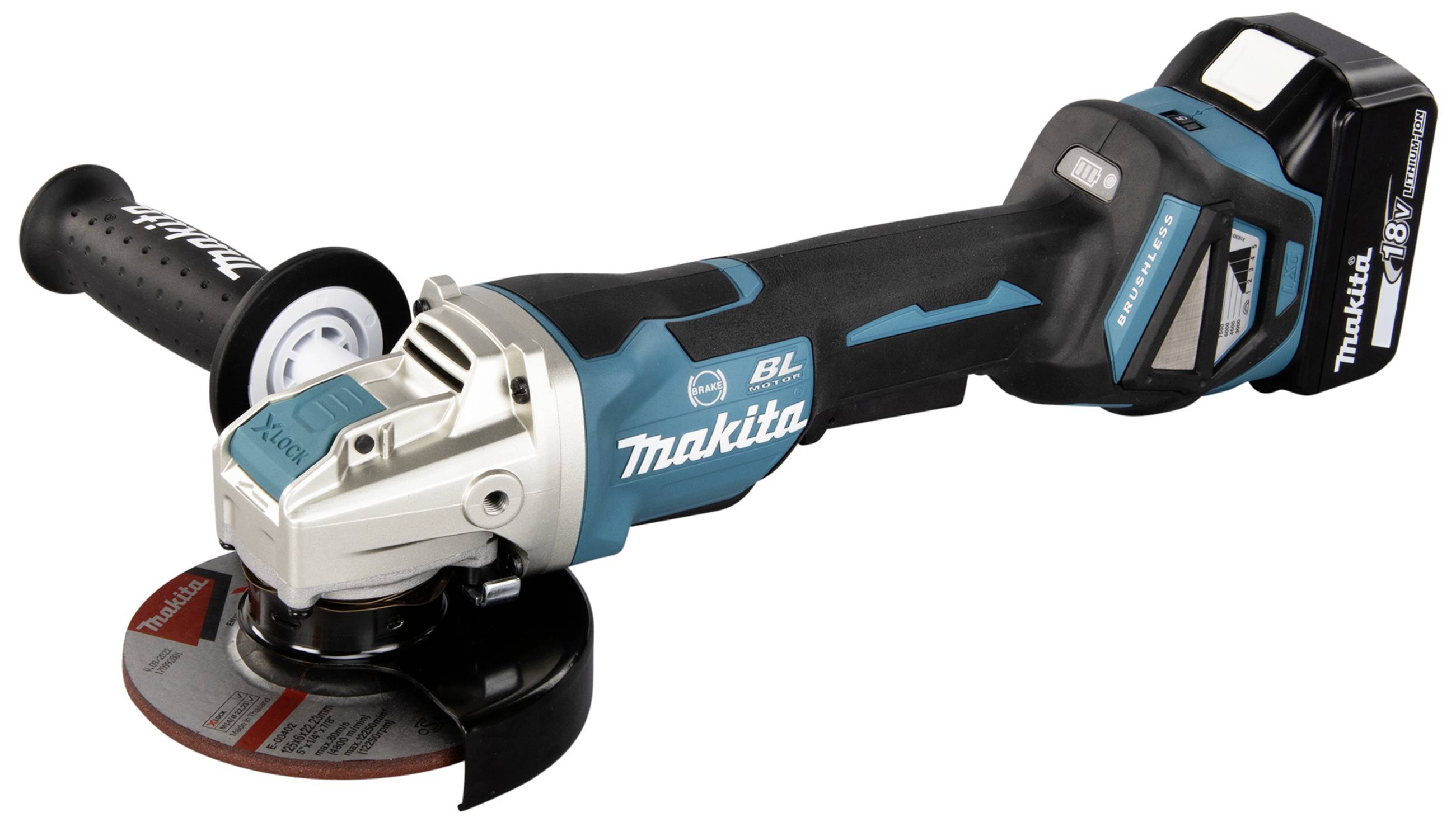 Makita DGA519RTJ Vinkelslip batteridriven 125 mm inkl. 2x batterier, inkl. laddare 18 V 5 Ah