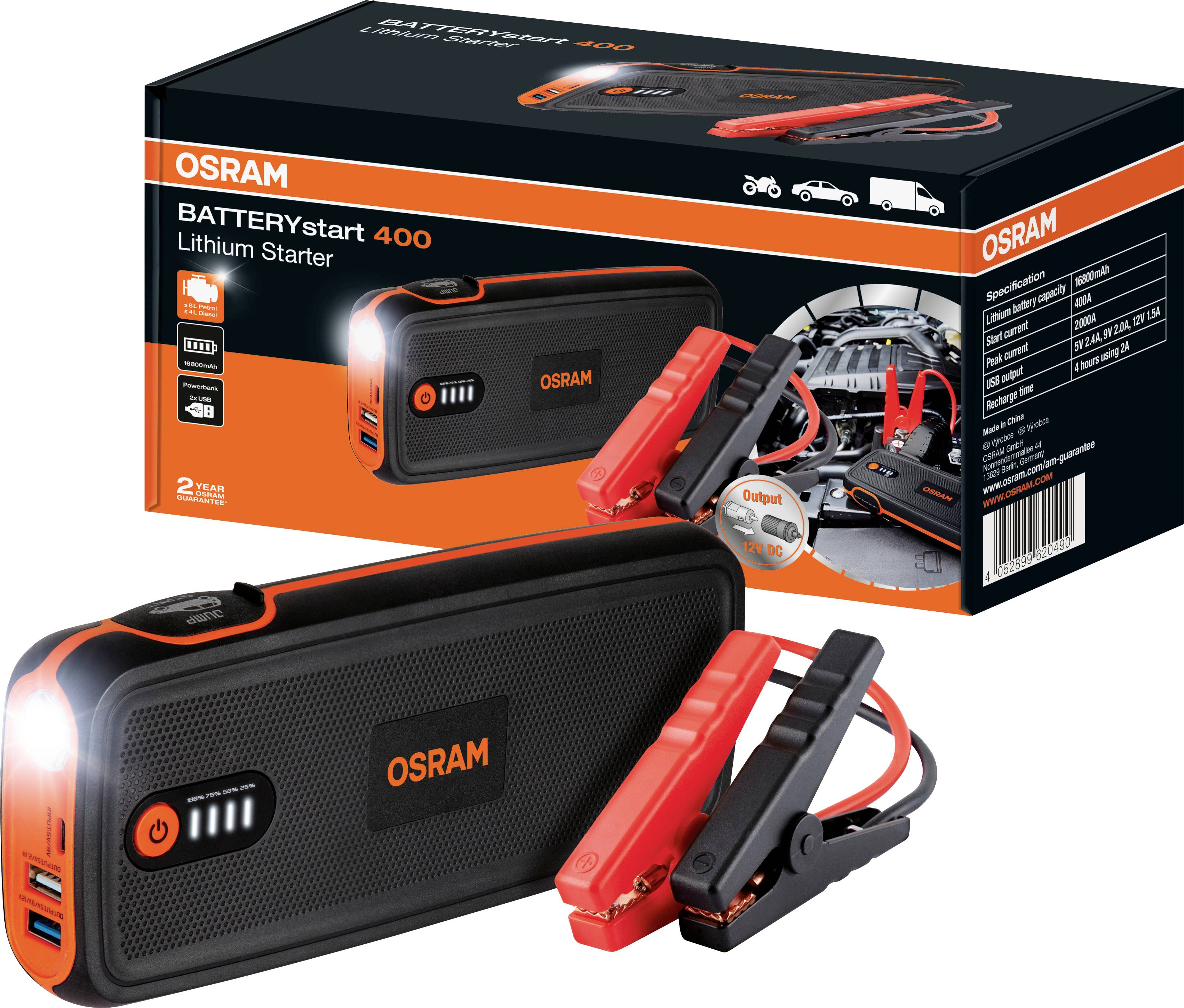 Osram Automotive systém na rýchle štartovanie auta BATTERYstart 400 OBSL400 Pomocný štartovací prúd (12 V)=400 A USB zás