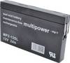 multipower MP2-12SL MP2-12SL olovený akumulátor 12 V 2 Ah olovený so skleneným rúnom (š x v x h) 148 x 90 x 20 mm plochý konektor 4,8 mm bezúdržbová, nebadateľné vybíjanie