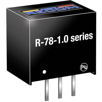 Elektronický menič s nápisom 'R-78-1.0 series' s tromi pripájacími kolíkmi, vhodný pre prevod napätia.
