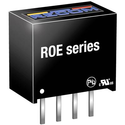 Čierne elektronické modul s nápisom 'ROE series' a striebornými konektormi, s podpisom výrobcu 'RECOM' hore.