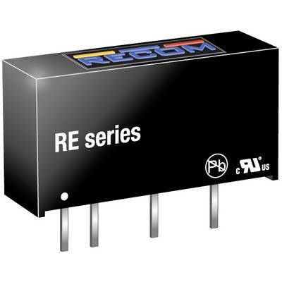 Čierny elektronický komponent s nápisom 'RE series' a logom. Komponent má štyri pripájacie kolíky dole.