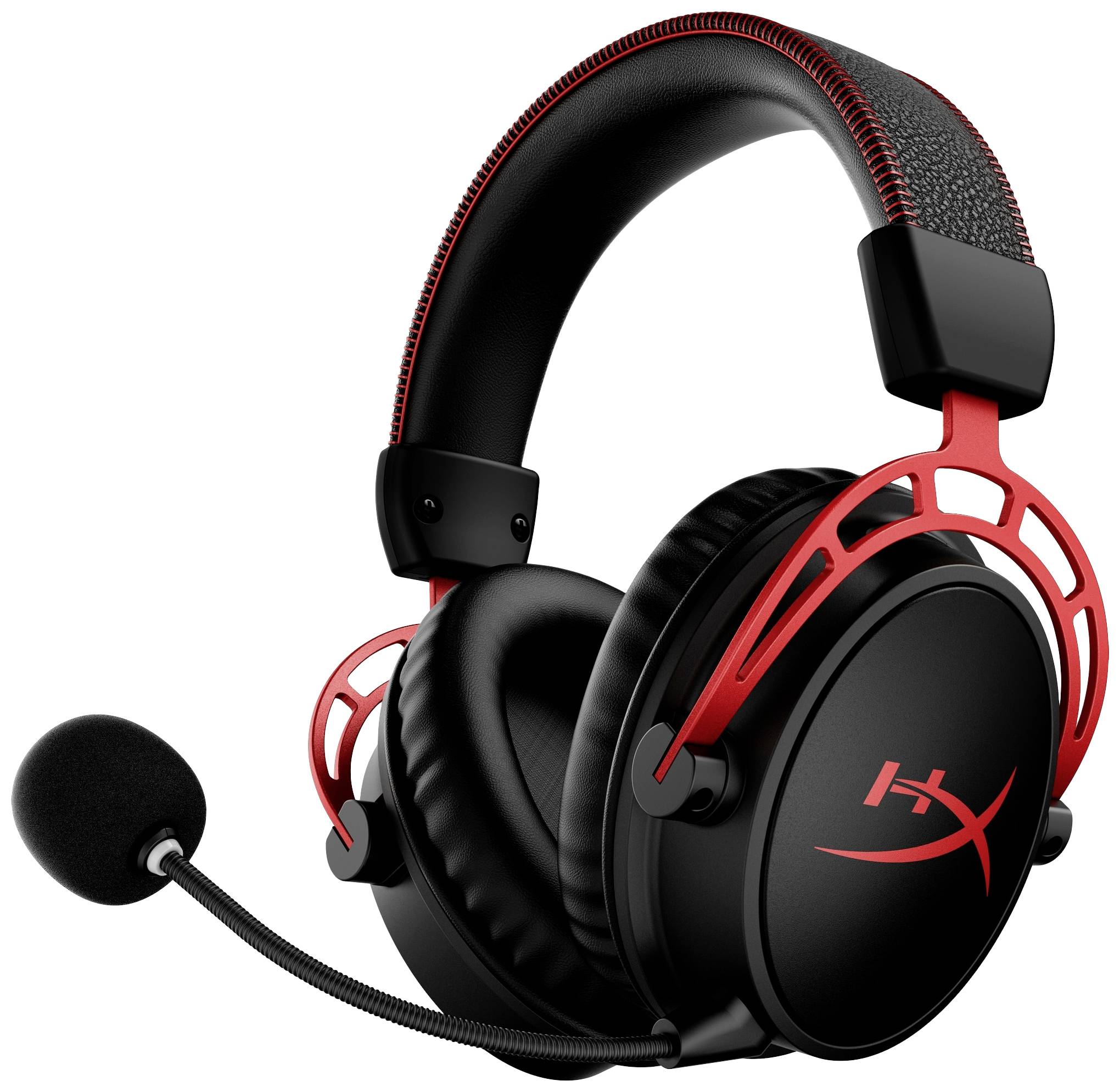 Čierne slúchadlá s mikrofónom, červenými akcentmi a mäkkým čalúnením. Ideálne pre hranie hier alebo audio hovory.
