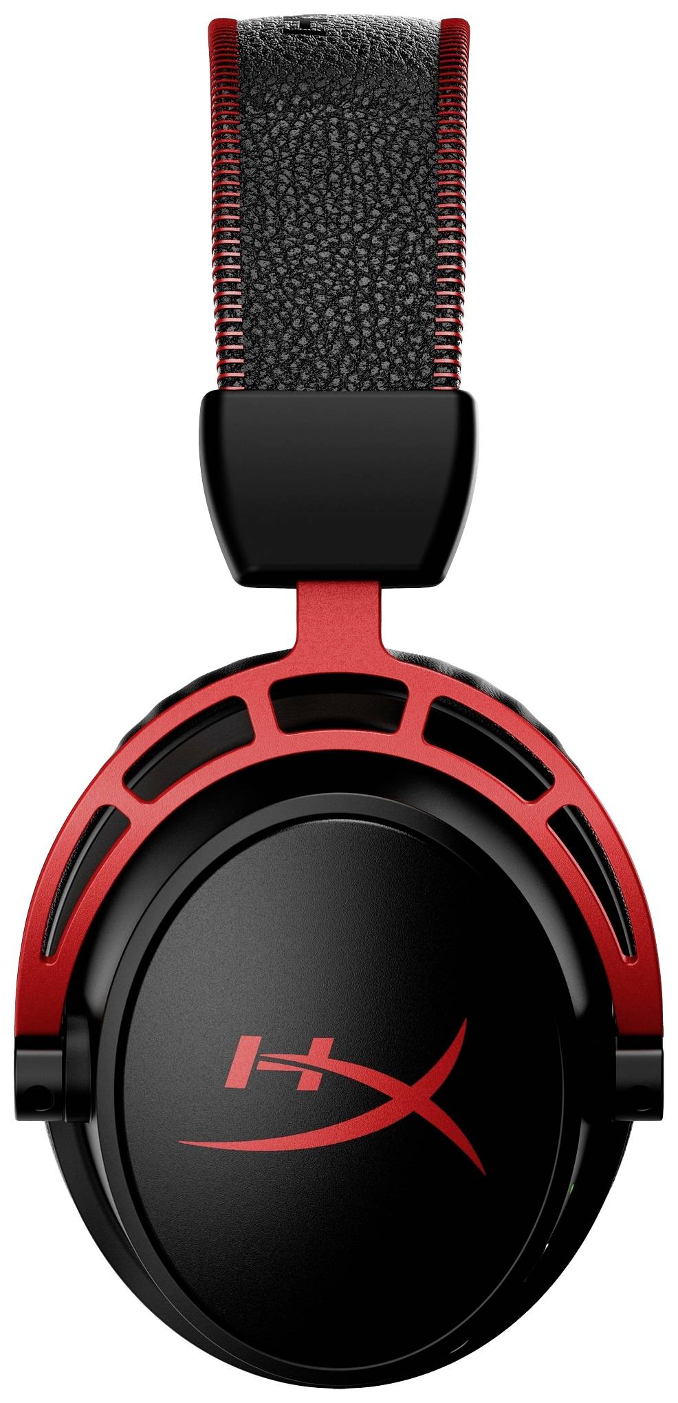 Čierne a červené over-ear slúchadlá s logom na mušli poskytujú čalúnený hlavový most pre vysokký komfort pri nosení.