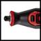 Elektrické ručné náradie s čiernym a červeným dizajnom, ktoré sa používa na presné brúsne práce.