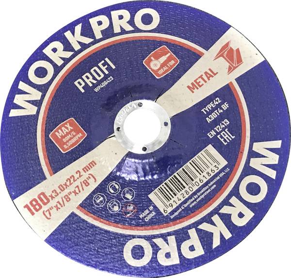 WorkPro  WP406423 rezný kotúč 180 mm 10 ks kov