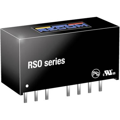 Čierny elektronický komponentný blok s nápisom 'RSO series' a šiestimi kovovými kolíkmi, označený certifikačnými logami.
