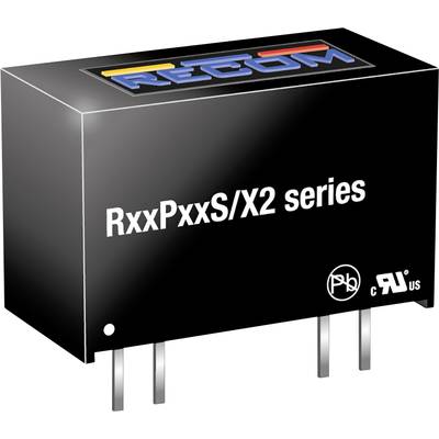 Elektronická súčiastka od spoločnosti RECOM, označená ako séria 'RxxPxxS/X2', s tromi pripájacími kolíkmi.