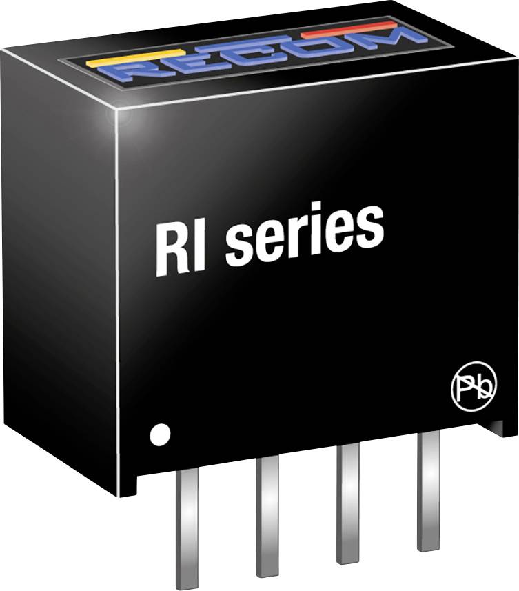 Čierny elektronický komponent s nápisom 'R1 séria', ktorý má štyri kovové kolíky.