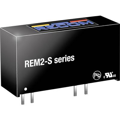 Čierny obdĺžnikový elektronický komponent s nápisom 'REM2-S series', zobrazujúci konektory na spodnej strane; firemné logo hore.