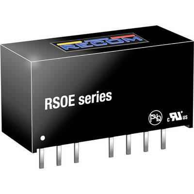 Čierny, obdĺžnikový elektronický komponent s nápisom 'RSOE series', niekoľkými pinmi dole a logom hore.