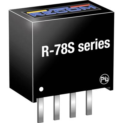 'R-78S séria': Čierna, kvádrová elektronická súčiastka so štyrmi kovovými kolíkmi. Potlač zobrazuje sériové označenie.