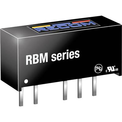 Elektronická súčiastka s nápisom 'RBM séria' a farebným logom na hornej strane. Spodná sekcia s kovovými pinmi.