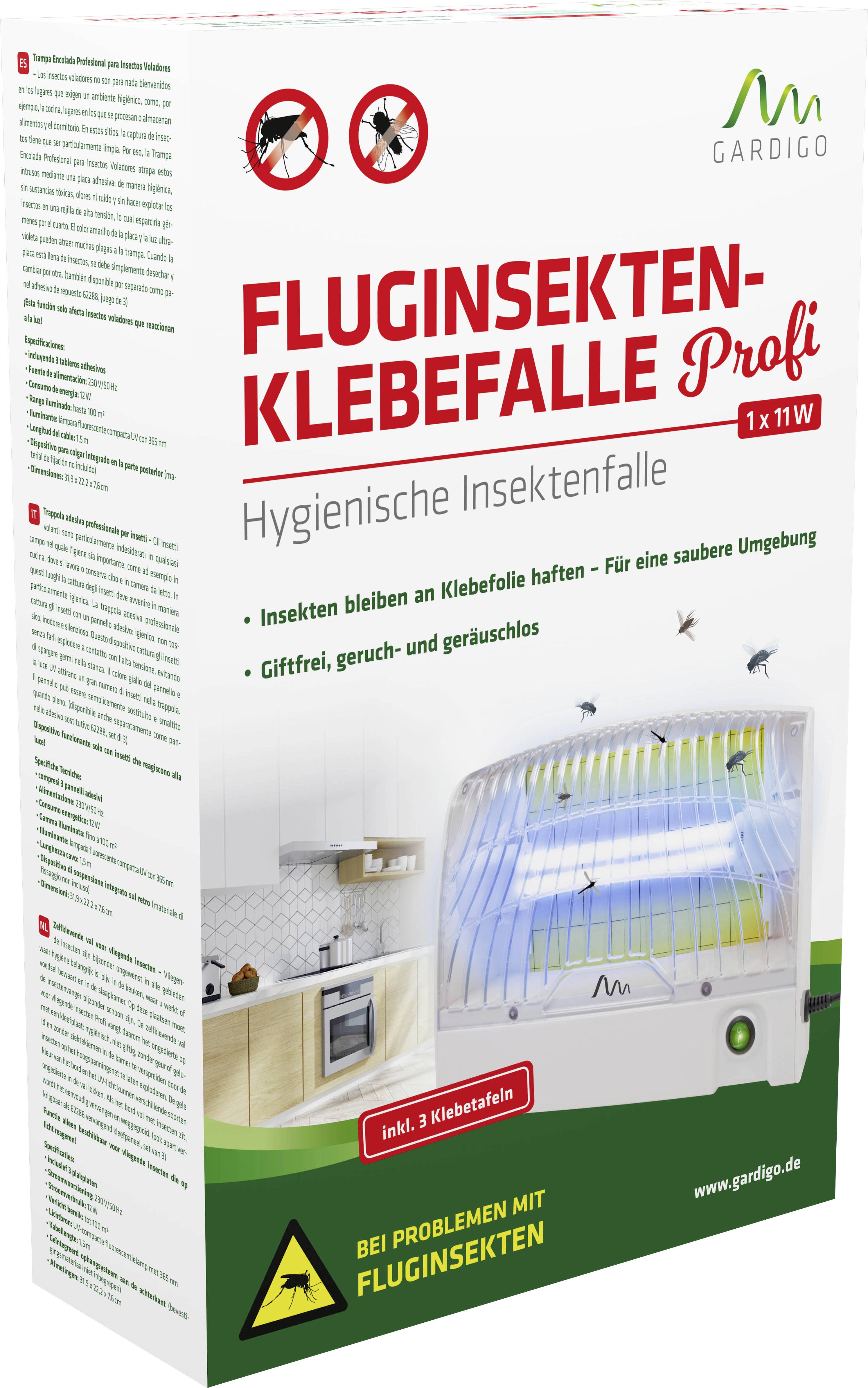 Gardigo Profi 62406 UV lapač hmyzu s lepiacou fóliou (š x v x h) 305 x 220 x 75 mm biela 1 ks-10