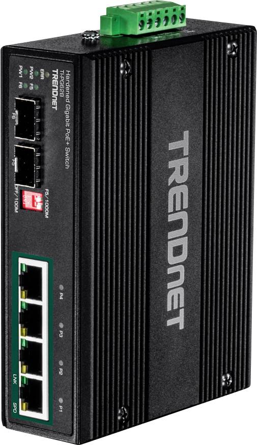 TRENDnet TI-PG62B Switch a 6 porte PoE+ 2SFP Gigabit industriale