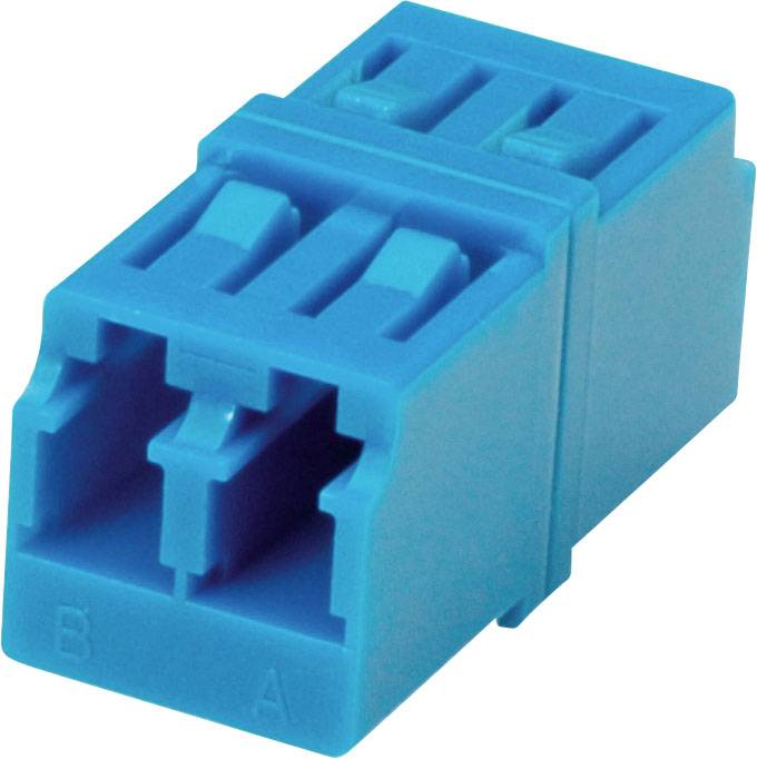 Modrý konektor so štyrmi zásuvkami, označený písmenami 'A' a 'B'. Používa sa na elektrické prepojenia.