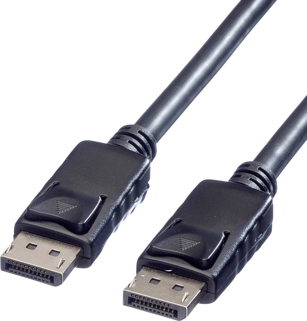 Dva čierne konektory DisplayPort, ktoré sa používajú na prenos video a audio signálov medzi zariadeniami.