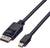 DisplayPort na Mini DisplayPort kábel, čierne vyhotovenie so štandardnými konektormi. Vhodný pre prenos videa a audia.